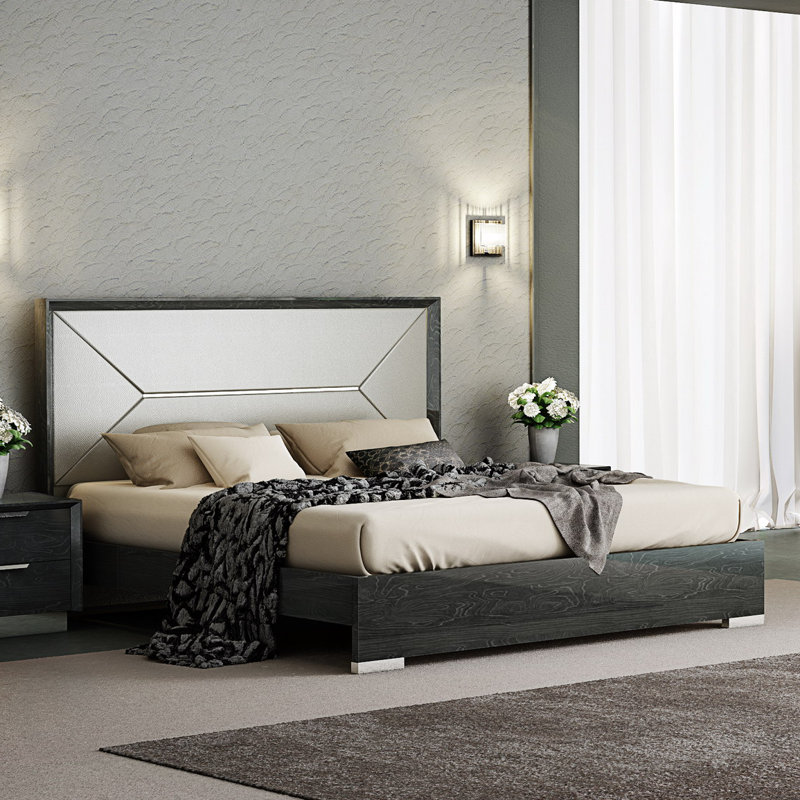 Arushi Vegan Leather Platform Bed, Queen