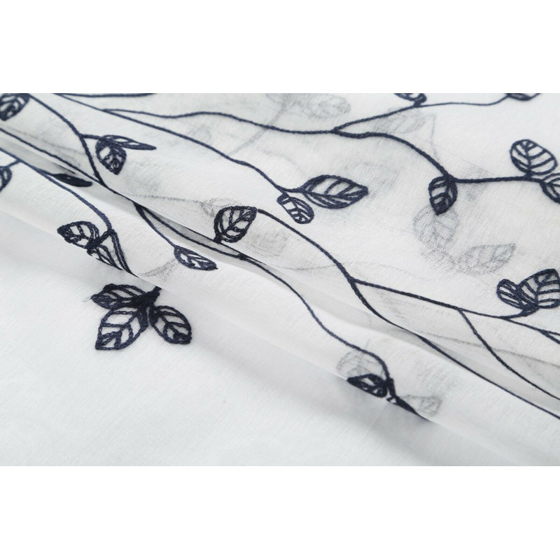 Hair Semi Sheer Curtain Pair, Navy