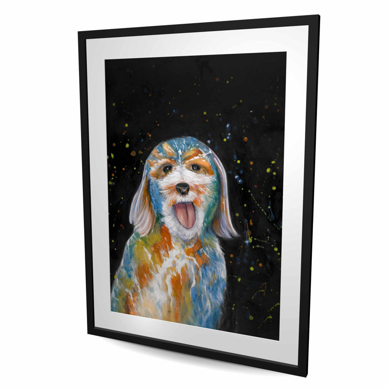Abstrait Labradoodle - reproduction encadrée mate pour la décoration intérieure