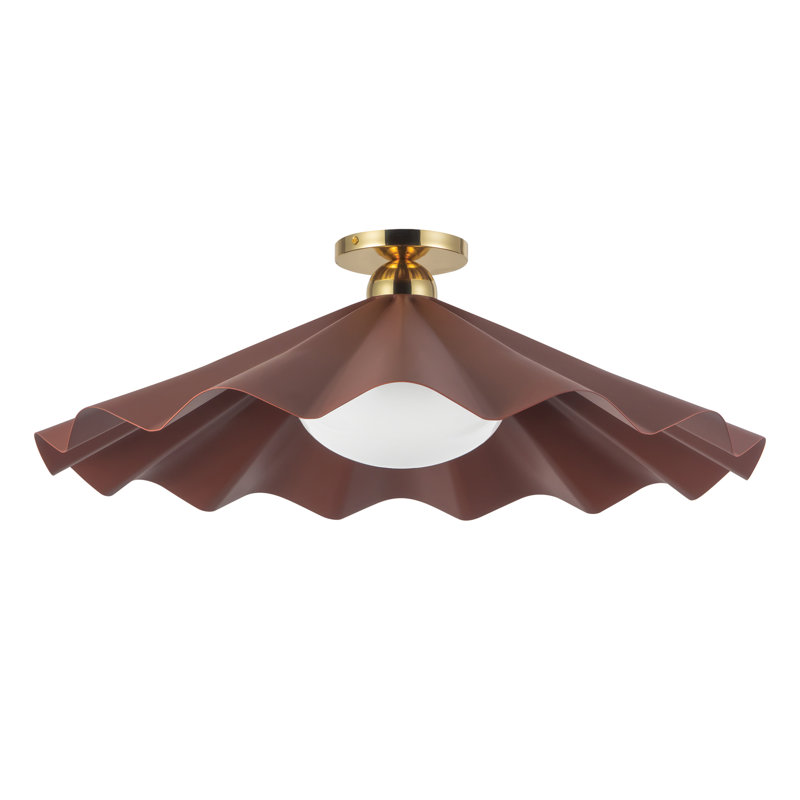 Furrow 25-in Red Semi-Flush Mount, 25-in, Red