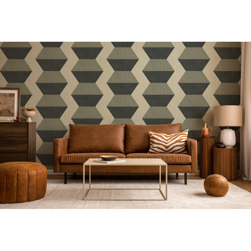 Infinity Blocks - Sage Green Wallpaper