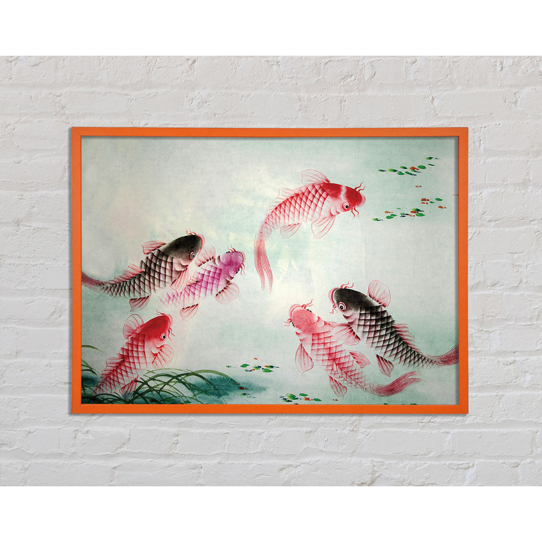 Aleemah Japanese Colourful Koi - Einzelner Bilderrahmen Kunstdrucke