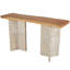 Console de salon en bois de teck brun Cole et Grey avec pieds en lattes Envi