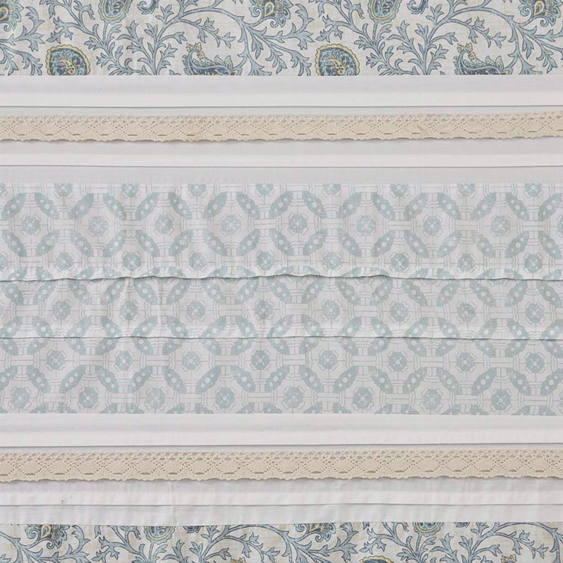 Rideau de douche en coton, Imprimé et reconstitué multi, Turquoise