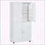 Armoire de salle de bain polyvalente et autoportante avec plusieurs fonctions de rangement