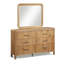 Commode élégante à six tiroirs en bois avec finition naturelle pour les chambres modernes, offrant beaucoup de rangement et un design élégant