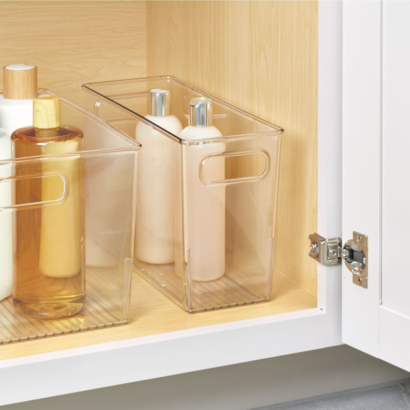 iDesign Linus BPA-Free Plastic Deep Kitchen Storage Bin with Handles - 12" x 5" x 7.75", Clear