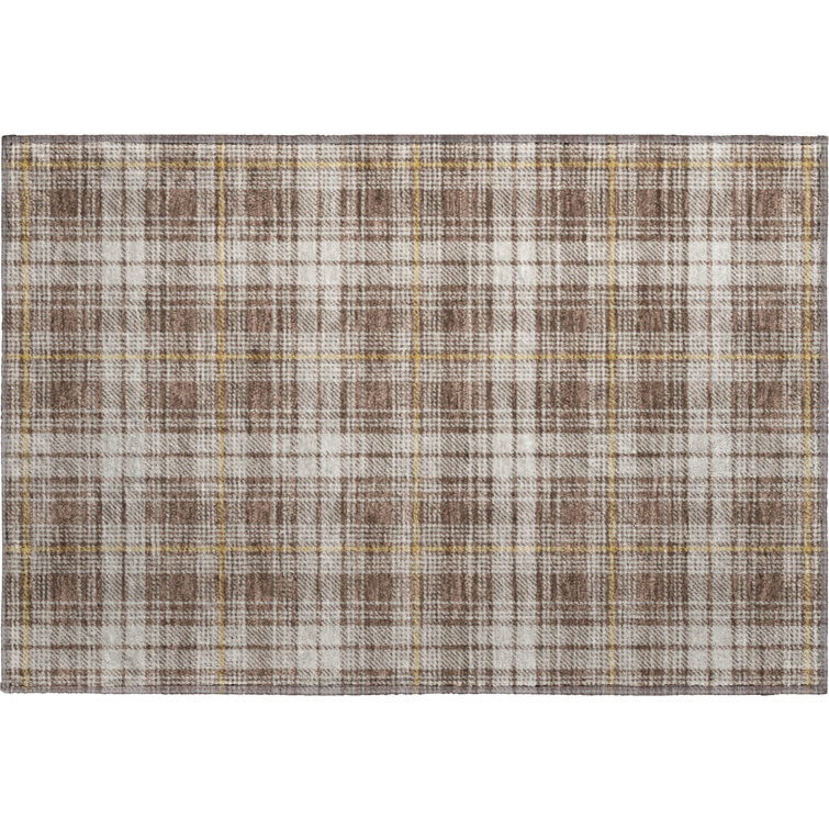 Premium Machine Washable Natoma AMF993 Plaid Rug
