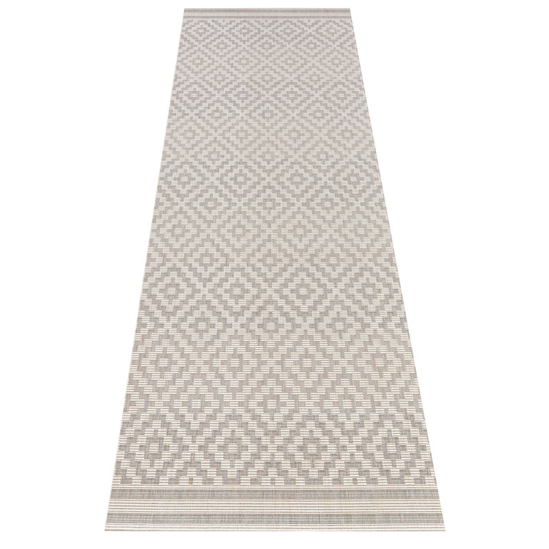 Flatweave Rug in Grey/Cream, Runner 80 x 200cm