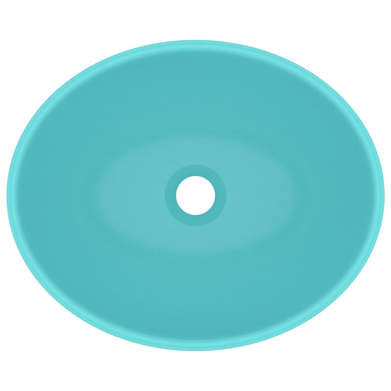 Belfry Bathroom Gline 400mm L x 330mm W Ceramic Oval Sink, Light Green