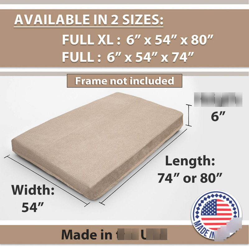 Matelas de futon double en mousse à mémoire de forme, fermeture à glissière robuste, housse amovible et lavable pour la taille de la chambre d'amis, espaces polyvalents confortables