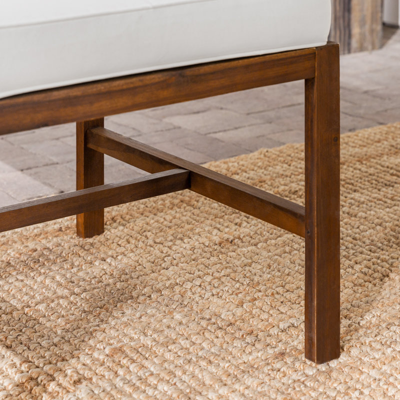 Chaise de patio avec coussins, Marron foncé, Crème