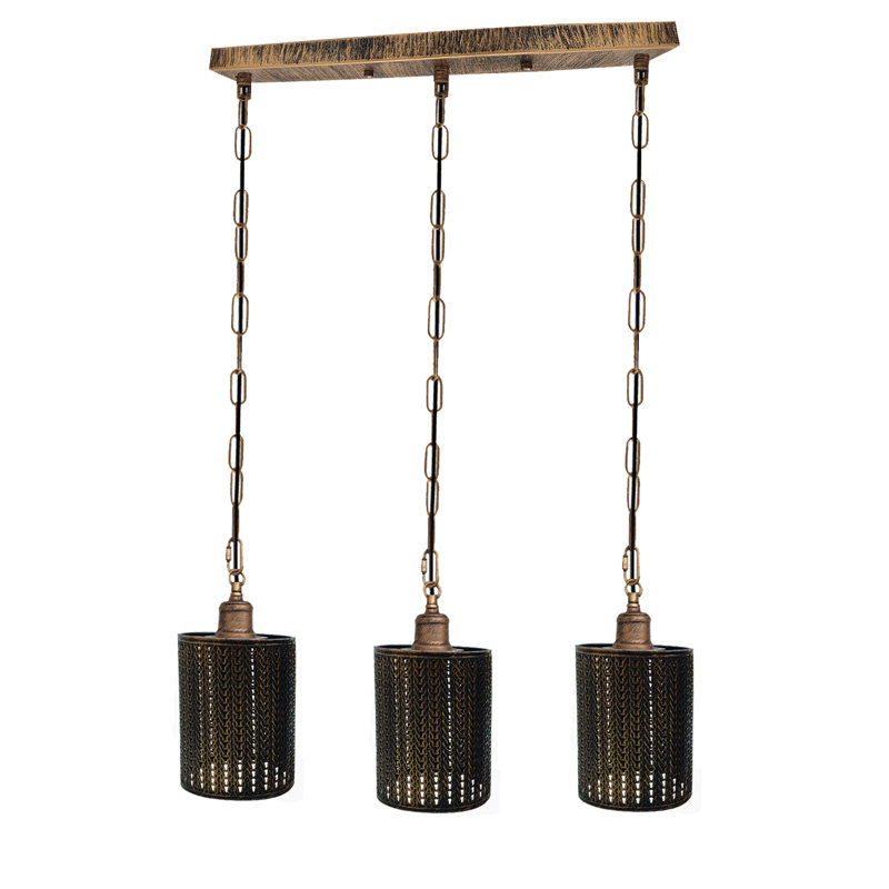Chonie 3 - Light Kitchen Island Pendant, Yes, Brushed Copper
