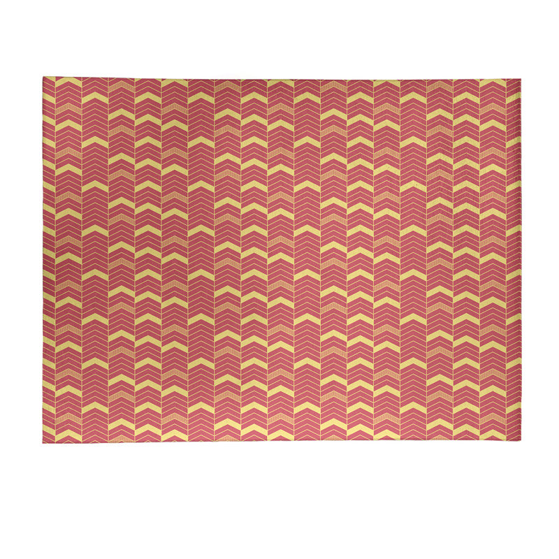Tapis à chevrons orange/jaune, Rectangle 8 pi x 10 pi