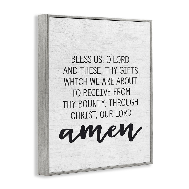 «Bless Us O Lord Before Meal Prayer», impression d'art graphique, H 20 po x l 16 po, Estampe numérique Farmhouse