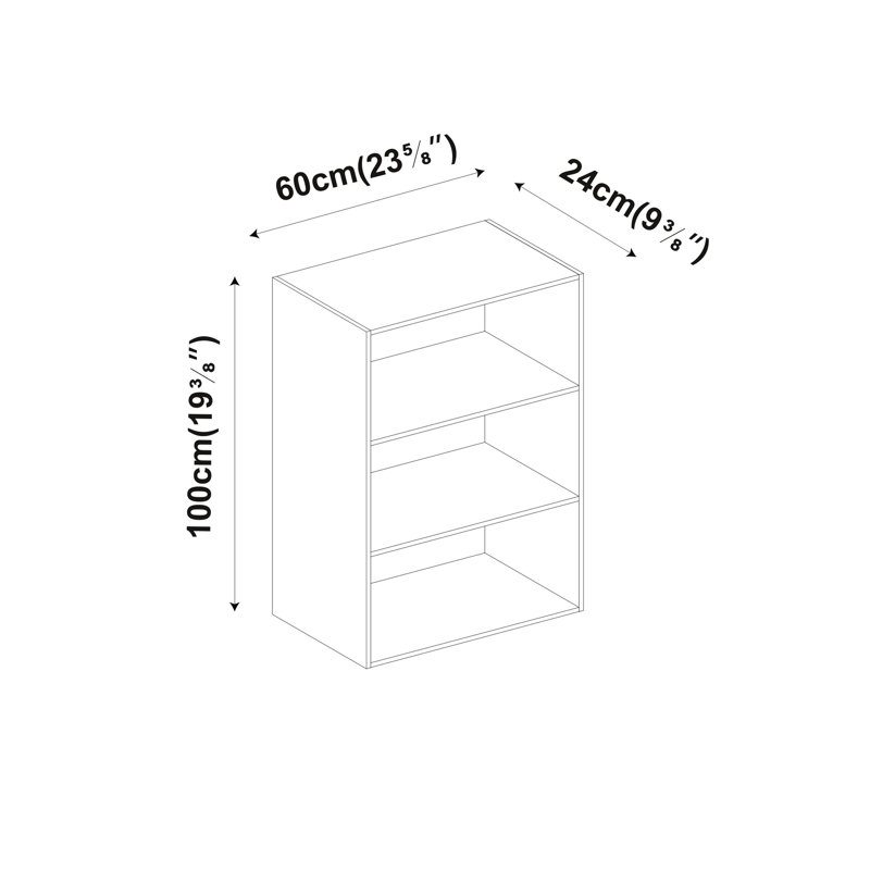 Rachiel 100cm H x 80cm W Solid Wood Ladder Bookcase