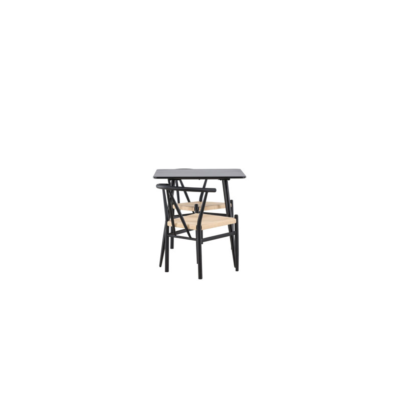 Walters 2 - Person Dining Set, Black, Black