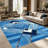 1PC Geometric Blue Striped Diamond Art Deco area rugs for Living Room, Soft and Comfortable, Suitable for all seasons, easy-to-maintain, machine washable Indoor floor mat, Under Table Farmhouse suitable for dining room, bedroom, entryway, home-129886371