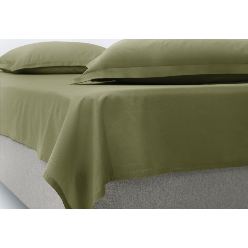Penny Flat Sheet, Green, Queen Flat Sheet