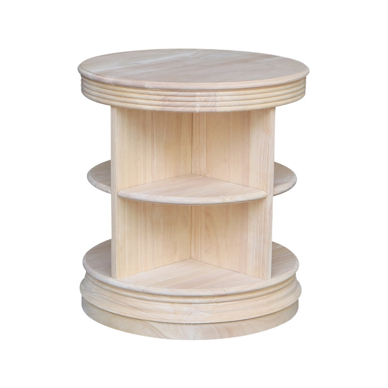 Adonus Solid Wood End Table, Unfinished/Ready to Finish