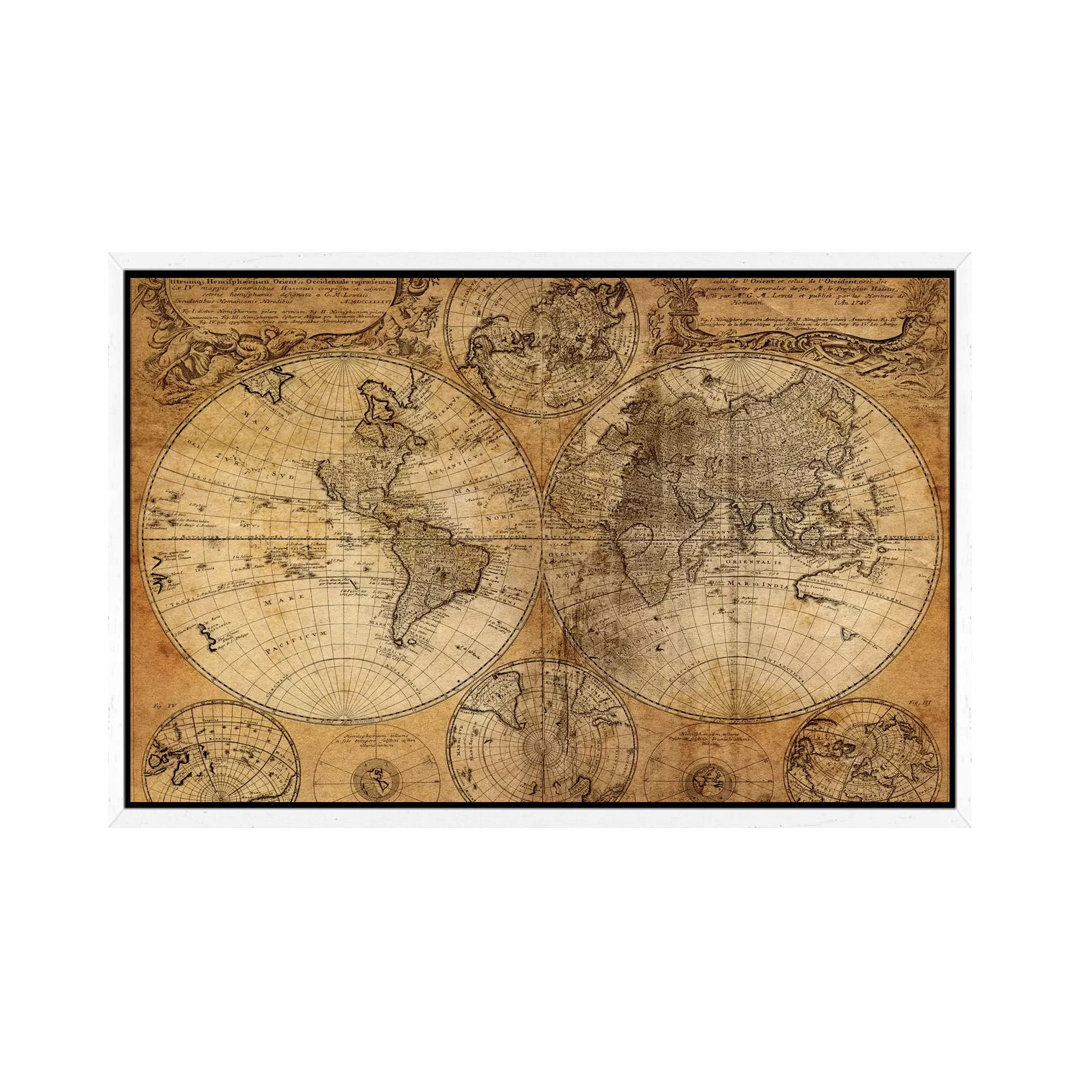 Leinwandbild Vintage Map von Diego Tirigall