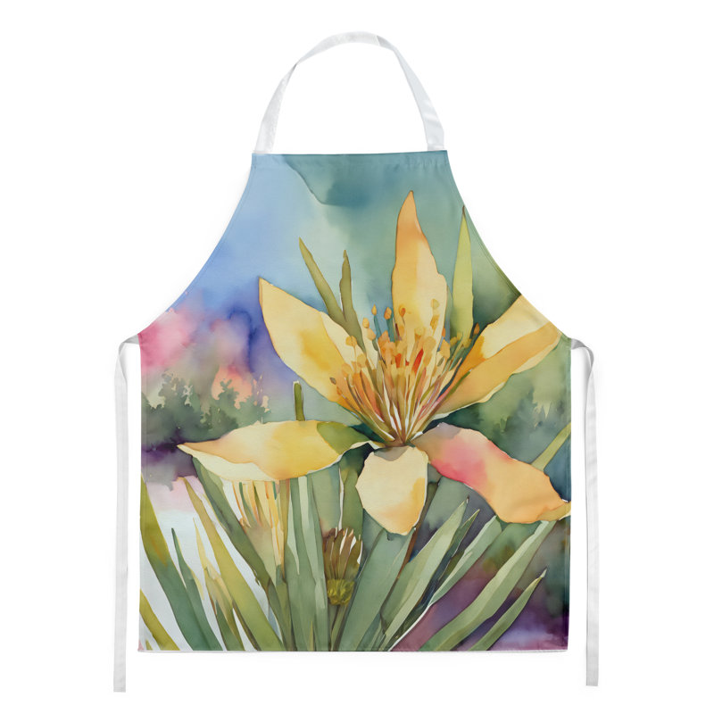 Iris du Tennessee en tablier aquarelle, Fleur jaune jaune Yucca du Nouveau-Mexique