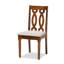 Ensemble de salle à manger 5 pièces Emond en tissu gris et bois fini noyer, H 38,6 po x l 18,7 po x P 19,3 po Emond