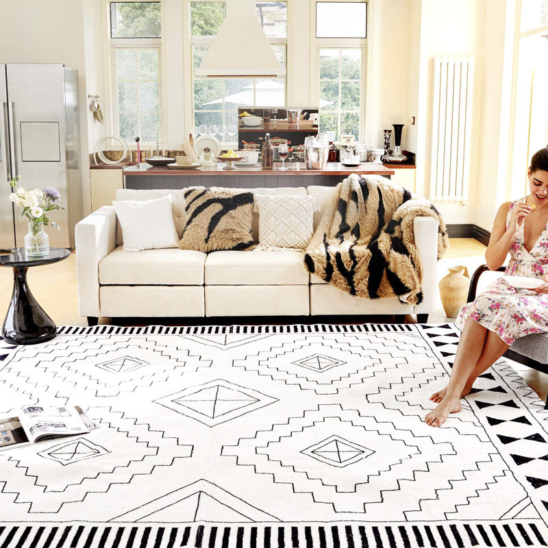 Kariann Flatweave Washable Geometric Indoor Rug, Rectangle 8' x 10'
