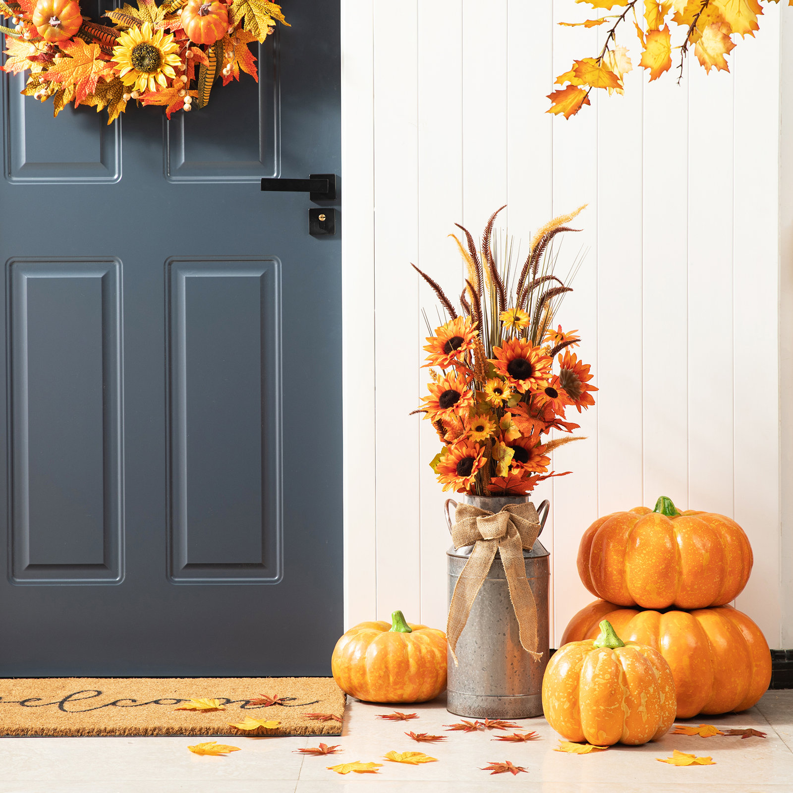Fall Sunflower Leaf Potted Tree