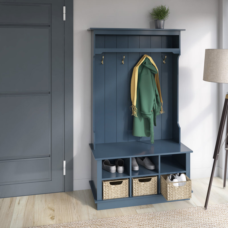 Bridget Hall Tree with Open Storage, Fontana Blue