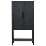 Sophisticated Oak Veneer Cabinet With Multiple Storage Functions