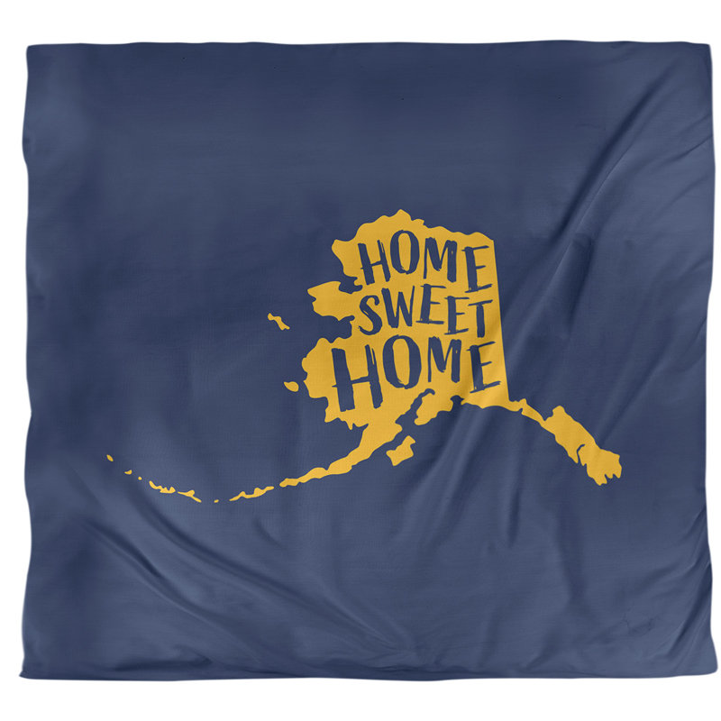 Housse de couette en alaska, home, Housse de couette pour très grand lit, Drapeau de l'état et doré