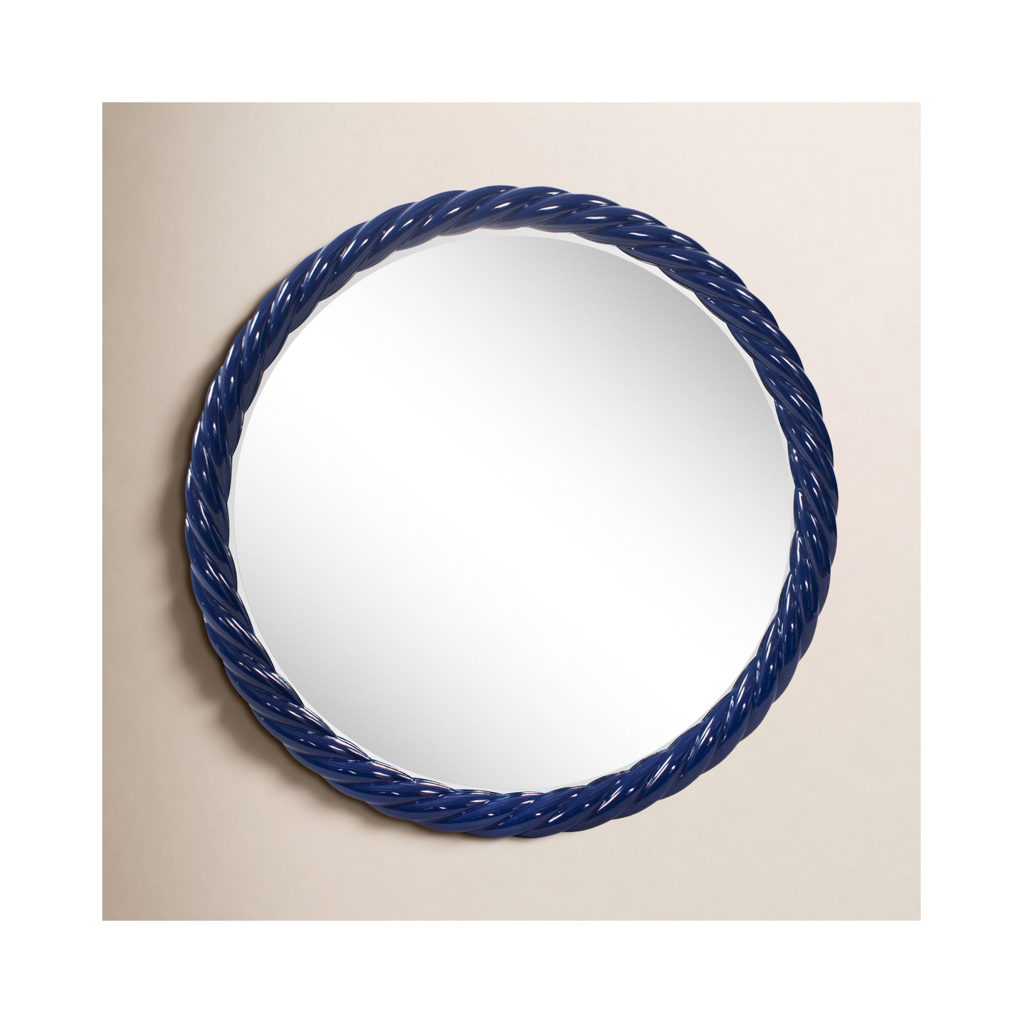 Mara Round Mirror, Navy