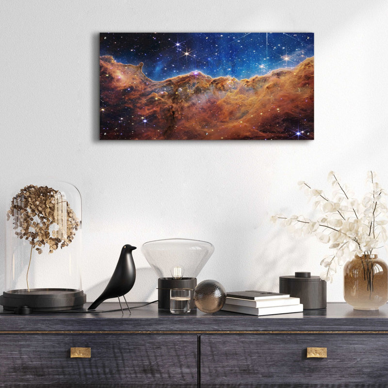 «Cosmic Cliff 2 in the Carina Nebula» par la NASA, art mural en verre acrylique, H 24 po x l 48 po