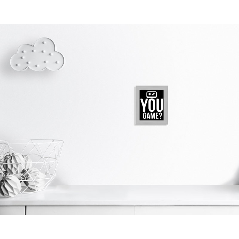 «You Game inversée», art encadré, H 12 po x l 10 po x P 0,63 po, Encadré plat argent