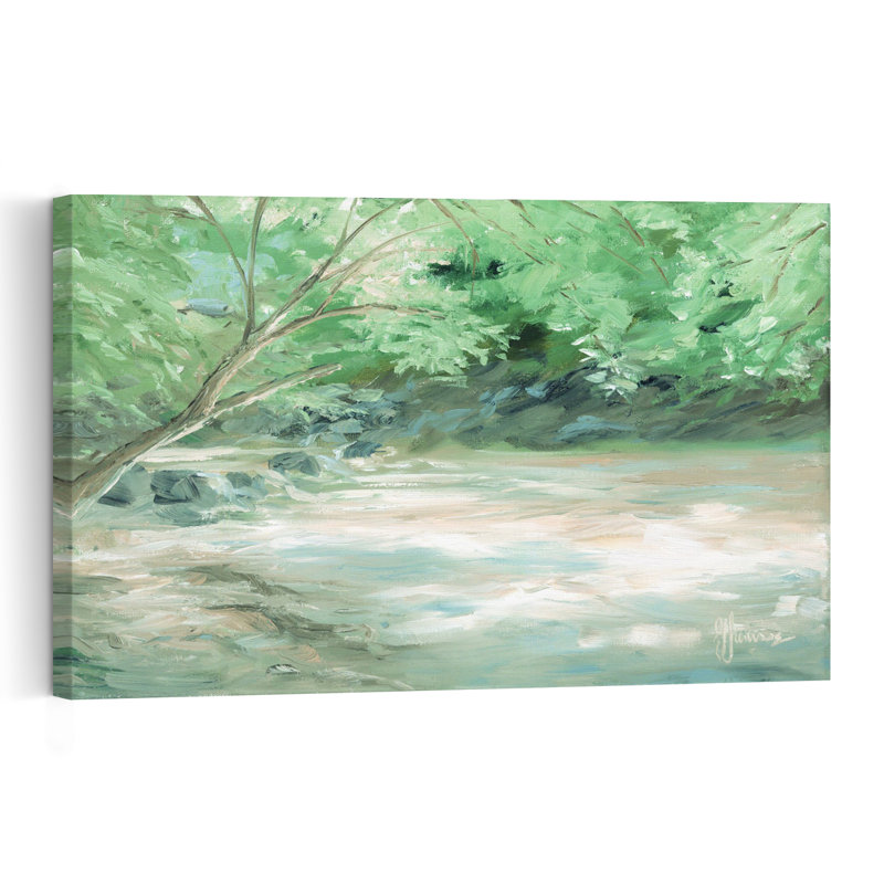 «Pleasant Run Creek Abstract Contemporary Forest Landscape», reproduction d'art murale, H 40 po x l 60 po