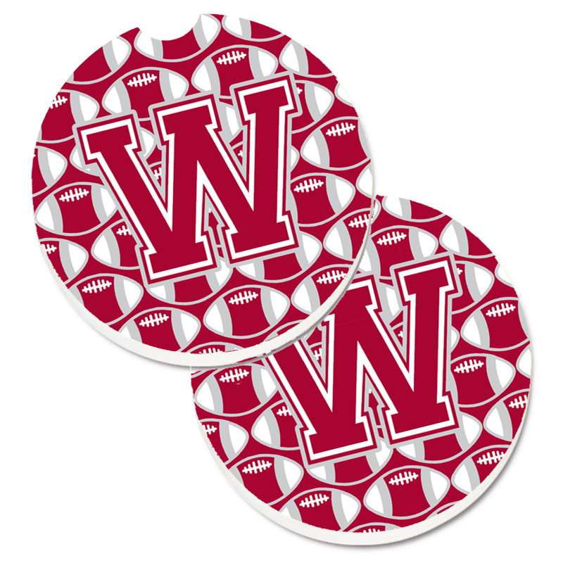 Sous-verre de football, W, Rouge / Blanc