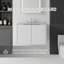 Meuble-lavabo flottant avec portes à fermeture douce et comptoir en marbre de culture-133668327