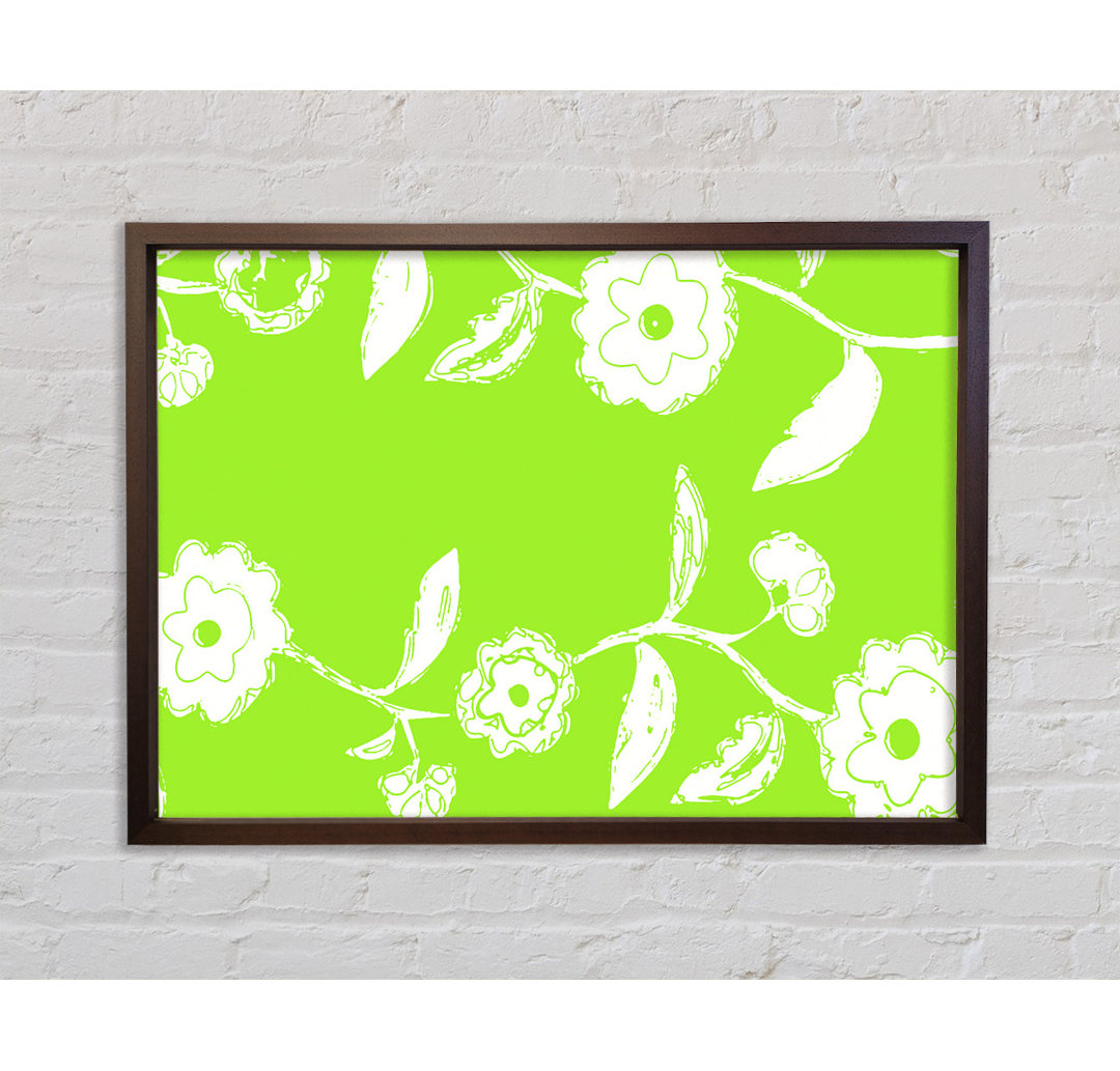 Flower Essence Lime Green - Einzelner Bilderrahmen Kunstdrucke auf Leinwand