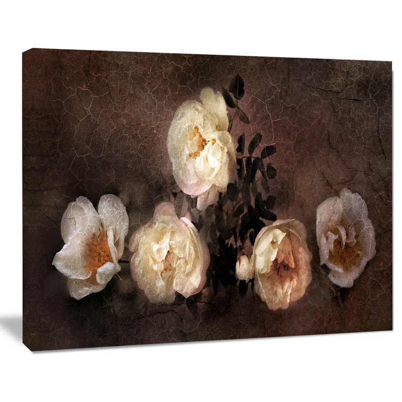 «Wild Roses in Old Style», reproduction d'art sur toile tendue, H 20 po x l 20 po x P 1 po, Toile tendue