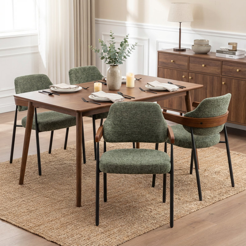 Devane Upholstered Dining Chair, Green