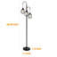 Grande lampe sur pied à intensité variable, 68,9 po, 3 ampoules à DEL Edison incluses, contrôle de luminosité continu, conception d'arbre industriel