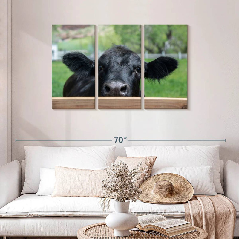 Nosy Ranch Cow, 28" H x 45" W
