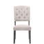 2 chaises d'appoint en lin beige et gris - haut dossier, rembourrage confortable