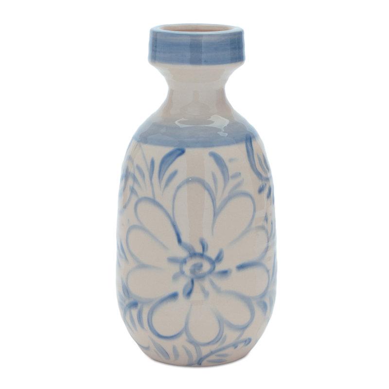 Vase floral en grès, H 11 po