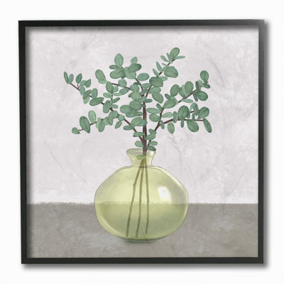 «Plant in Vase Gray Neutral Design» par Ziwei Li - impression d'art graphique