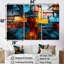 «Cubism Vivid Collage I» - ensemble d'art mural cubisme-107751429-107751427