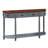 Retro Curved Wood Console Table, Half Moon Table With Open Shelf And 2 Drawers-920619422