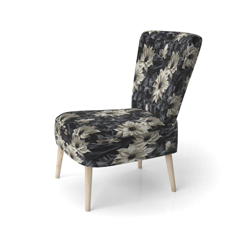 Chaise d'appoint blanche et grise Symphony Of Petal Gardens