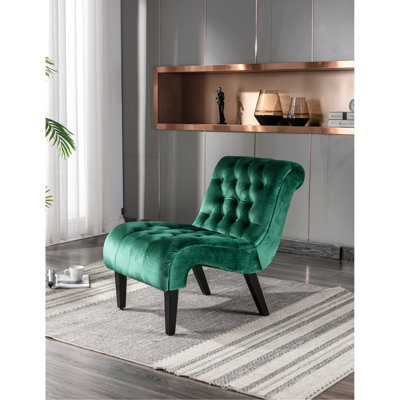Fauteuil en velours sans accoudoirs, rembourrage confortable pour un moment de détente